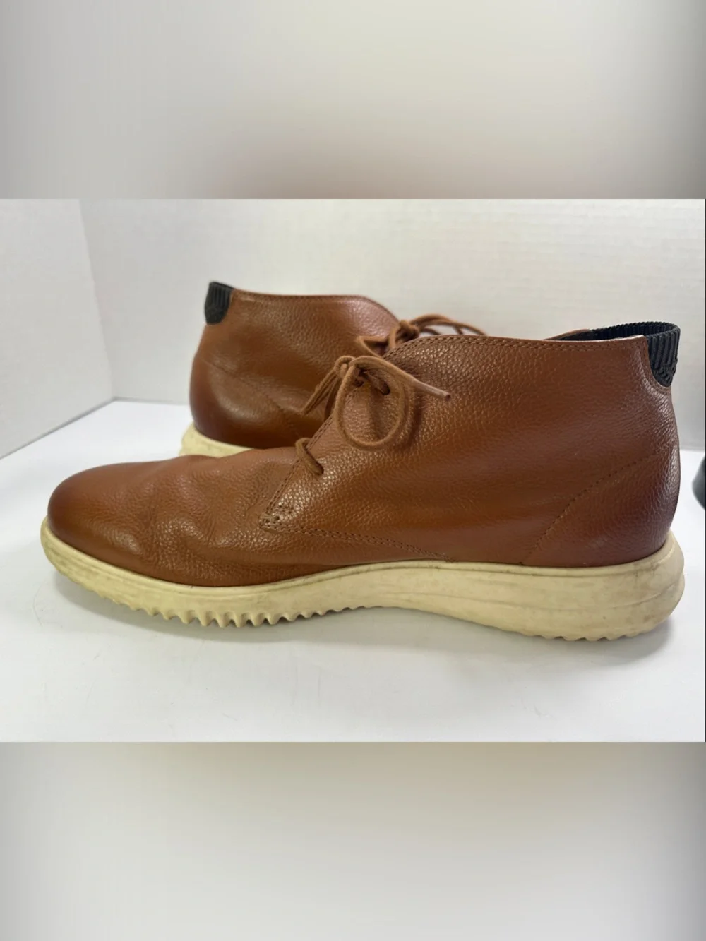 Cole Haan Tan Leather Chukka Boots Shoes Size 12 Cream Sole
